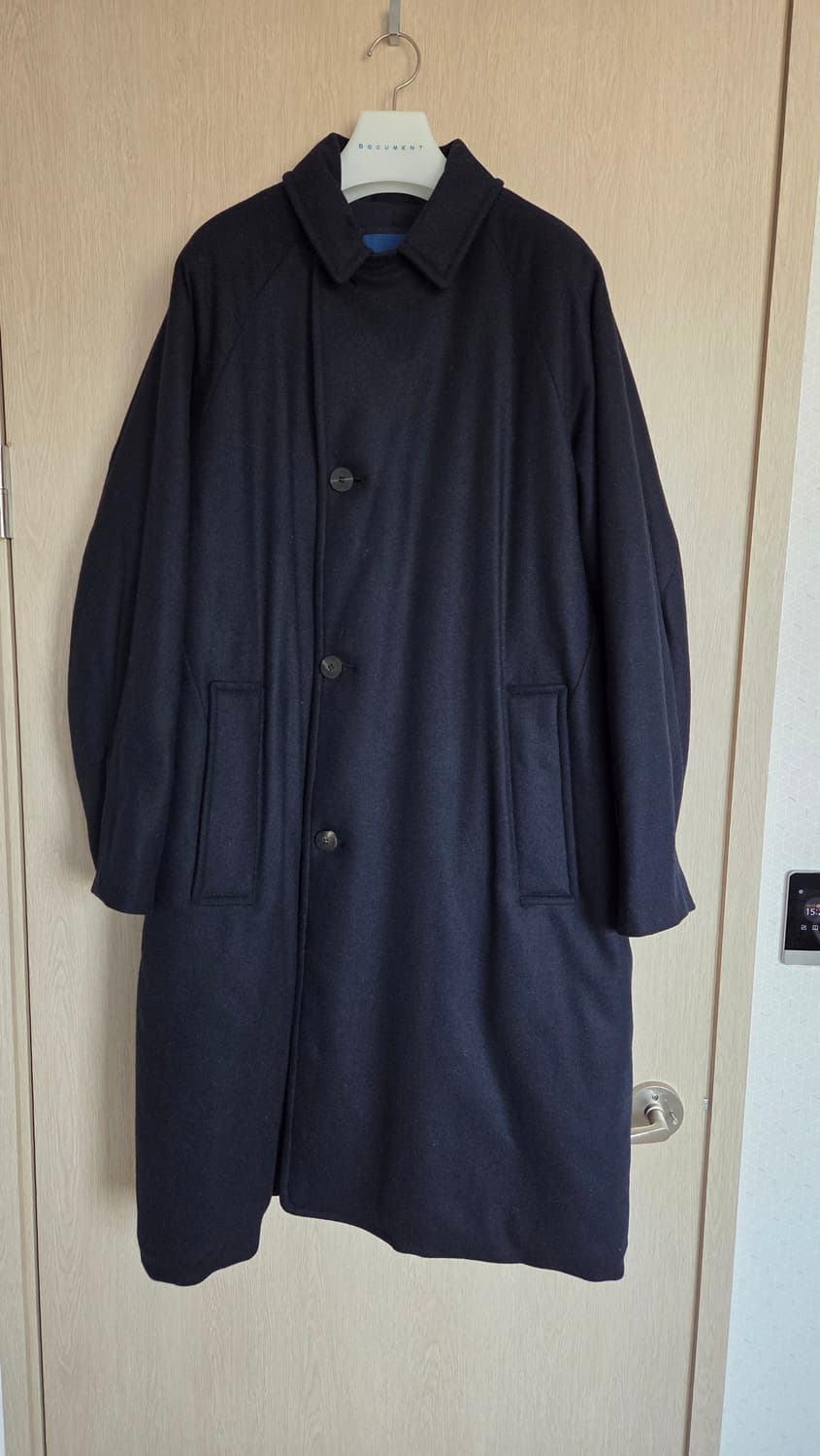 도큐먼트 패디드 울 오버코트 네이비 L 상품이미지4