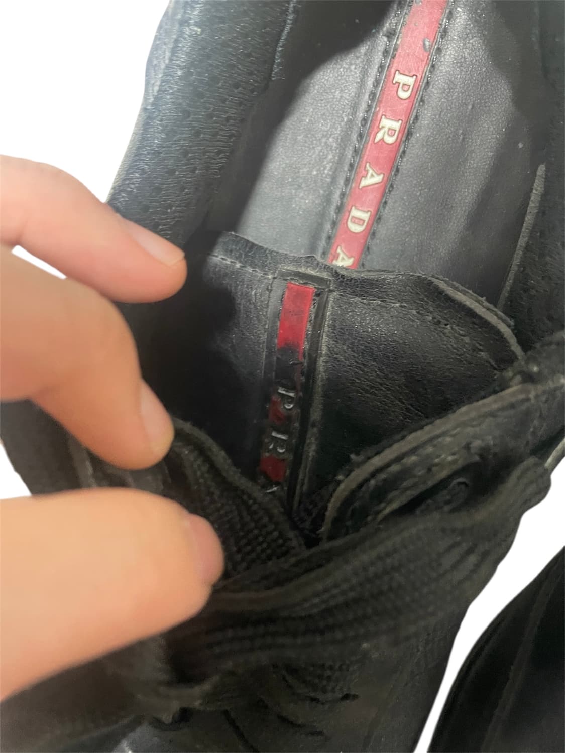 265~270) 프라다 아카이브 빈티지 레더 로고 스니커즈 신발 상품이미지9