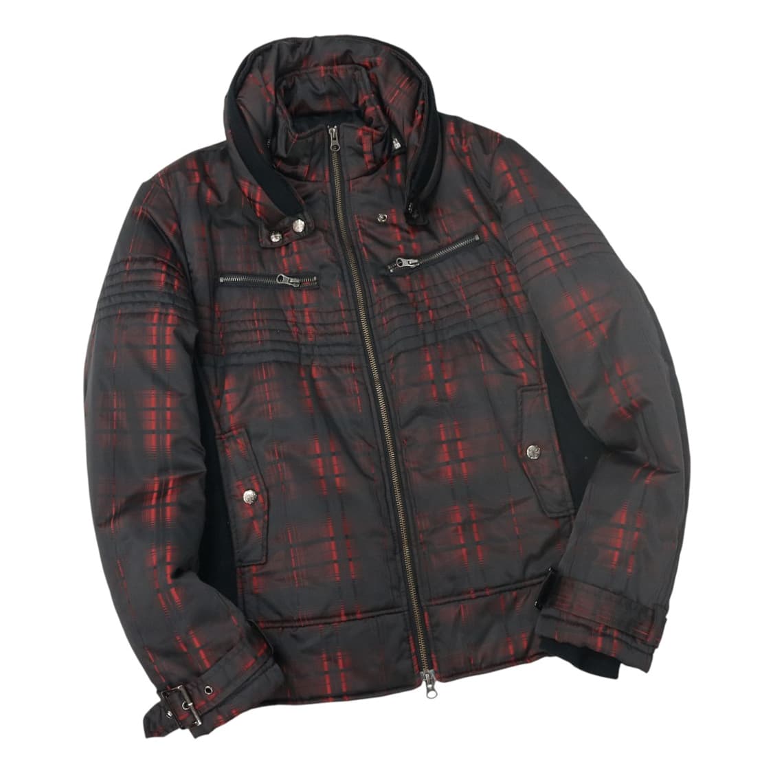 semantic design 세만틱 디자인 빈티지 레드 체크 패딩 자켓 상품이미지1