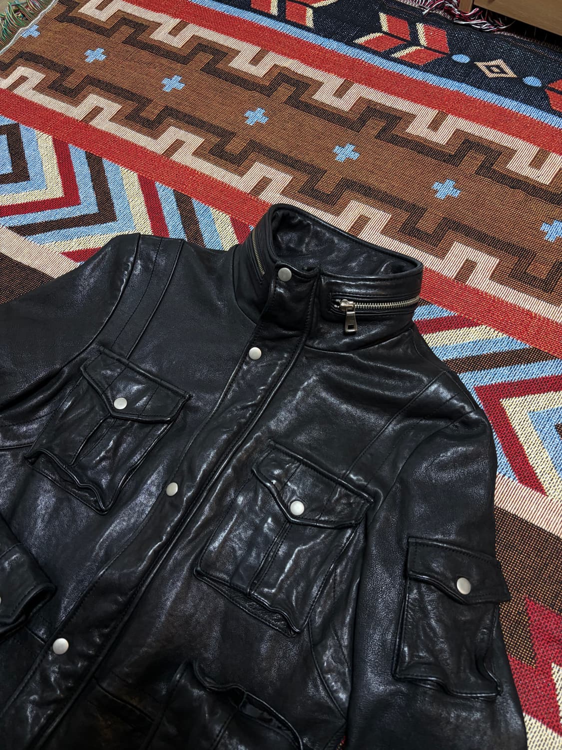italy leather 이태리 양가죽 멀티포켓 라이딩 자켓 가죽자켓 상품이미지2