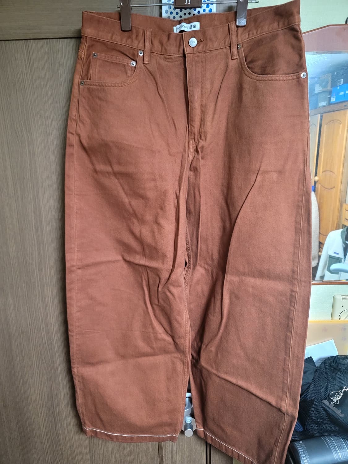 유니클로 jw앤더슨 와이드핏진 다크오렌지 34 상품이미지2