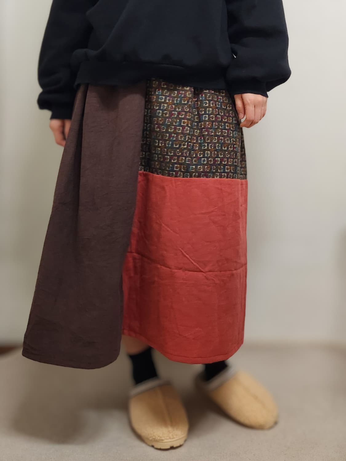 [기장수선가능] 360도 양면 골덴 코듀로이 보헤미안 빈티지 롱스커트 상품이미지2