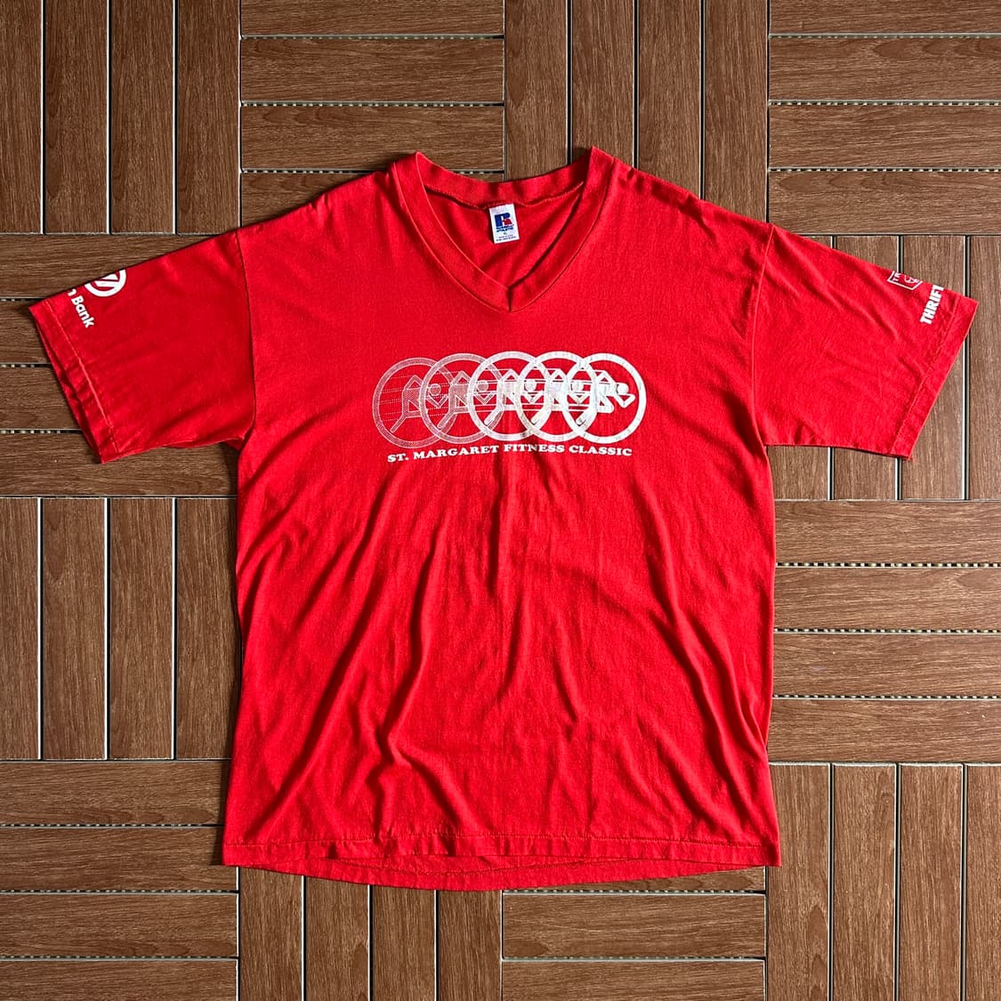 90‘s Russel Athletic usa v-neck 1/2 tee 상품이미지1