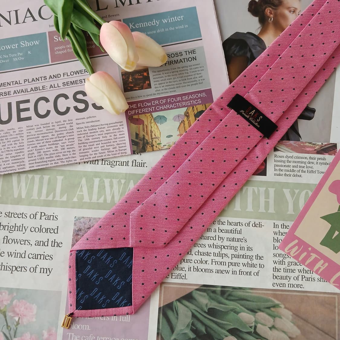 닥스 실크&폴리 핑크 도트 넥타이 8.2cm B등급 A19359
 상품이미지4