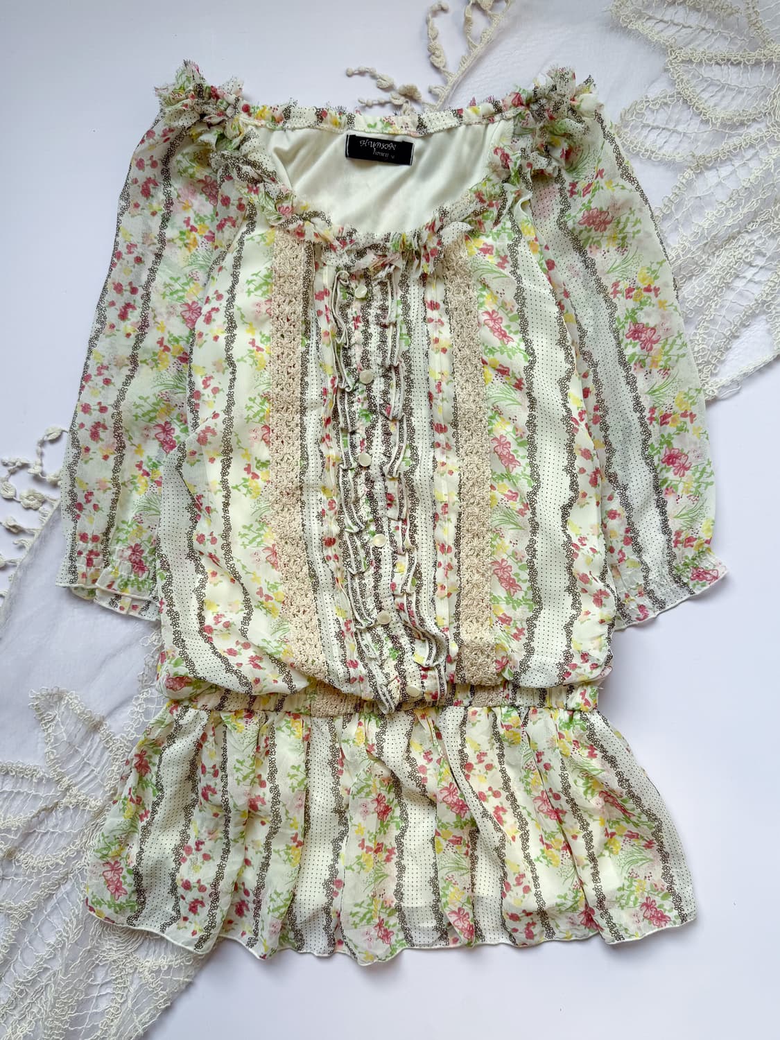 Floral Ruffled Button Blouse 0250 상품이미지5