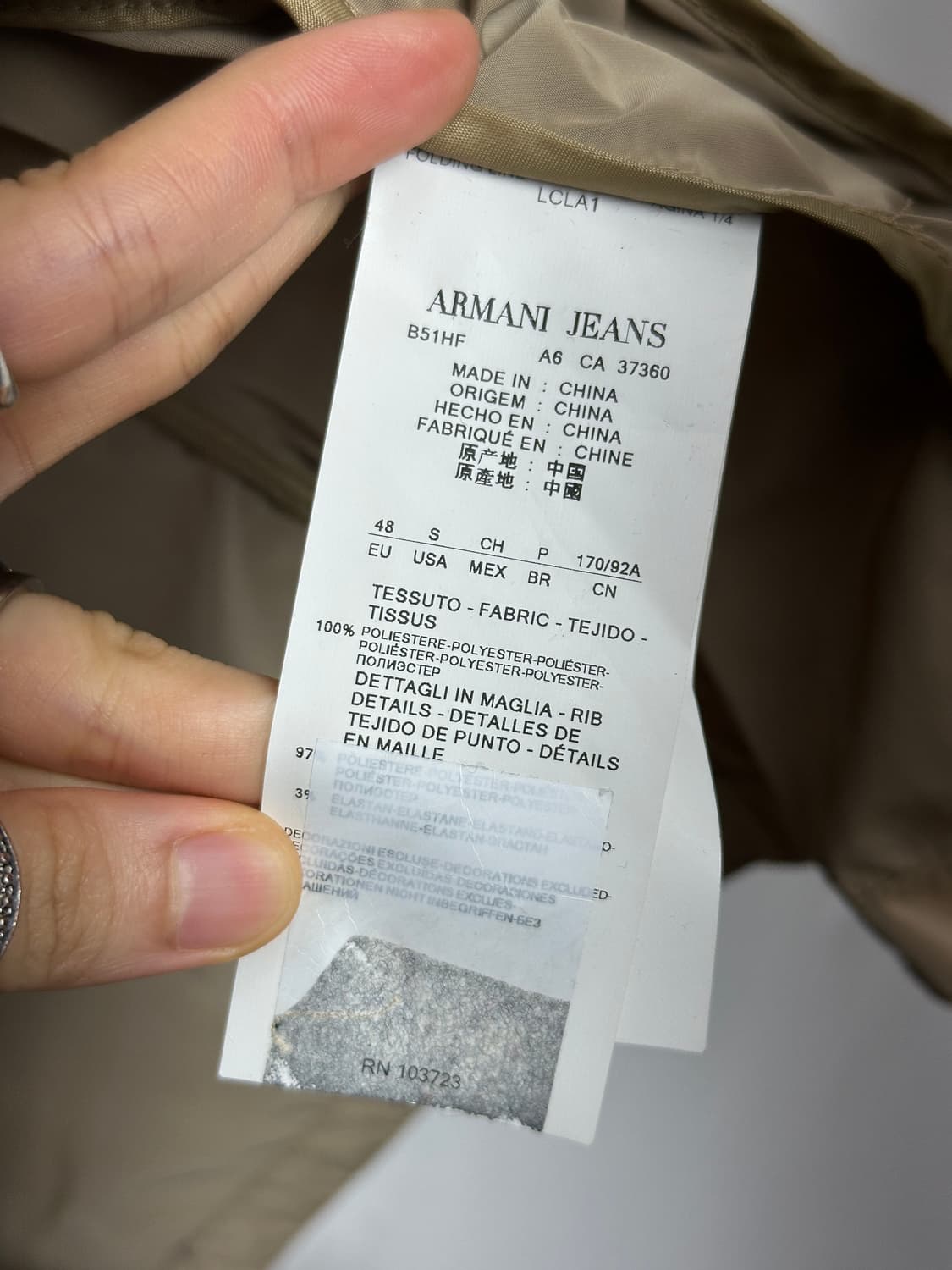 Armani Jeans Slim Fit Nylon Bomber Jacke 상품이미지10