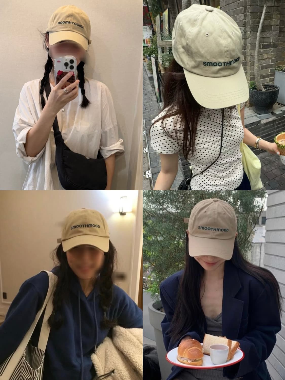 베이지 스무드무드  로고 볼캡 모자 상품이미지2