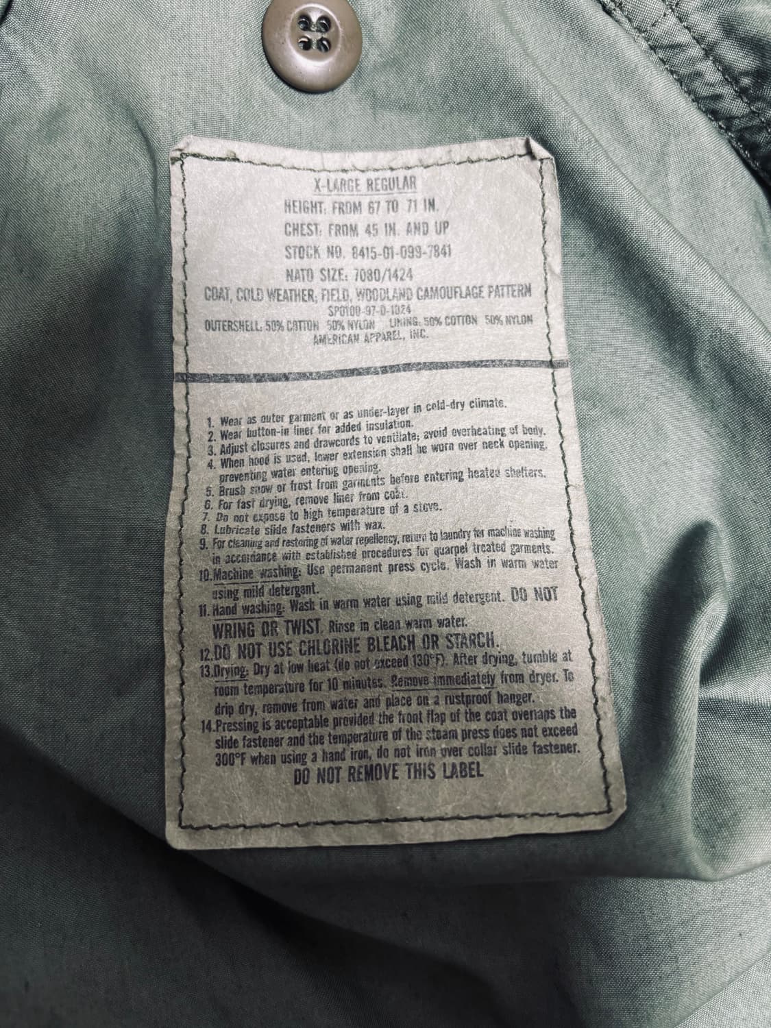 U.S. Army M-65 Field Jacket Woodland Cam 상품이미지3