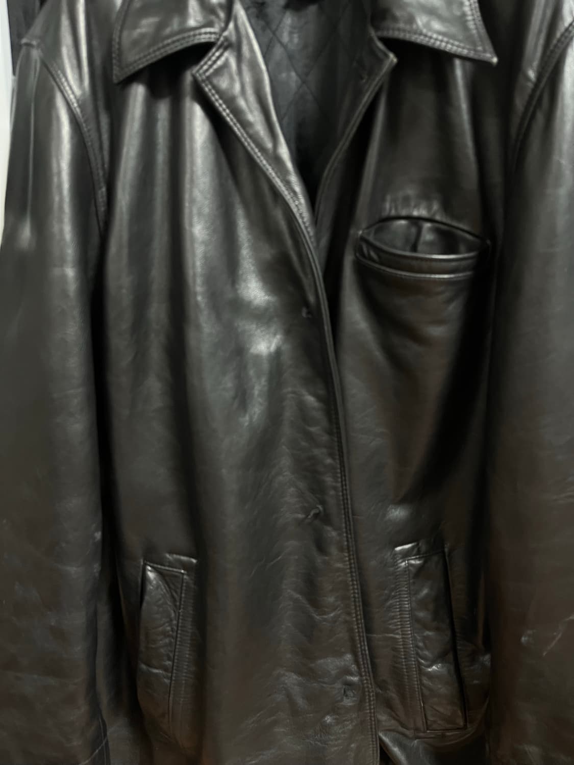 Old Gap Leather Car Coat 상품이미지4