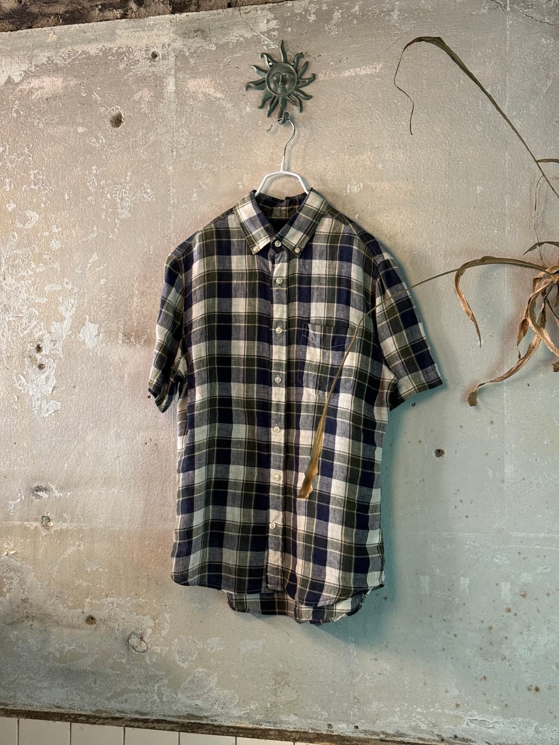 44-66 ) GAP Plaid Linen Shirt 상품이미지1