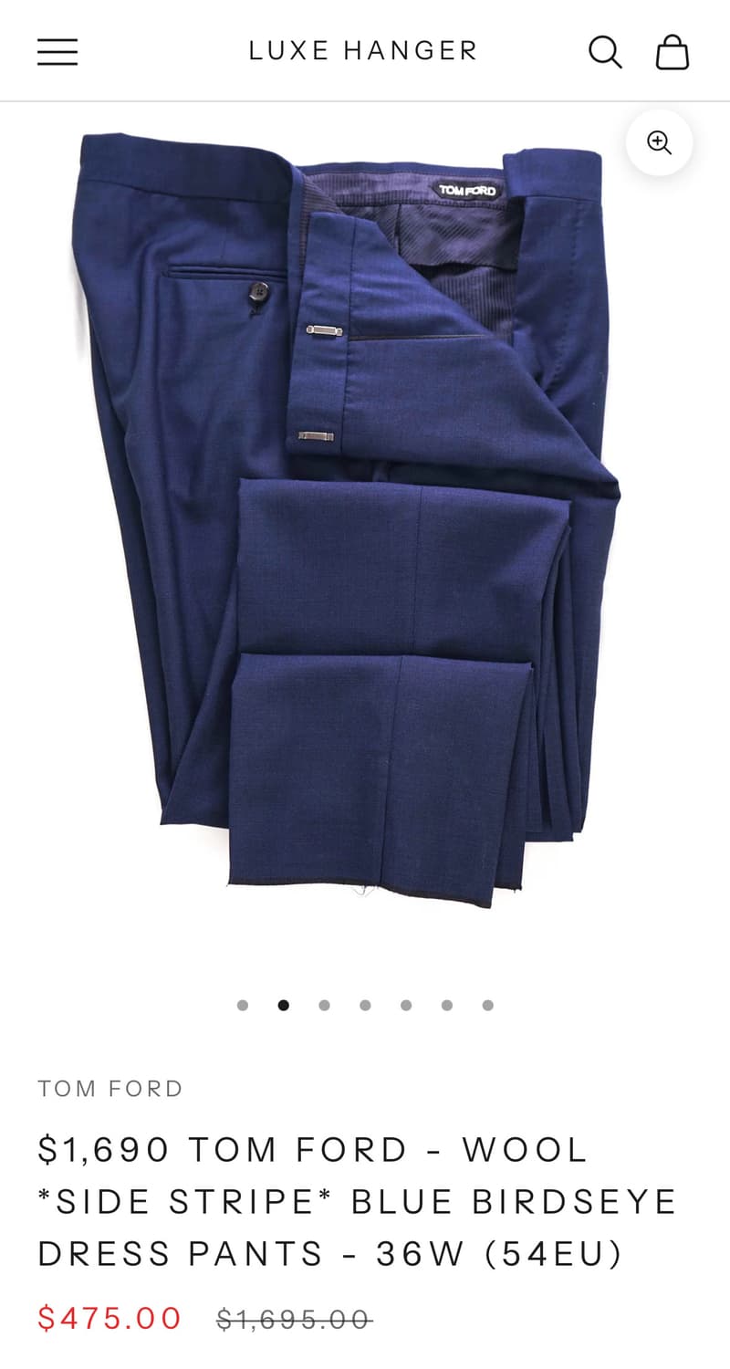 톰포드 (Tom ford) 테일러드 울 실크 블렌드 팬츠 48 상품이미지2