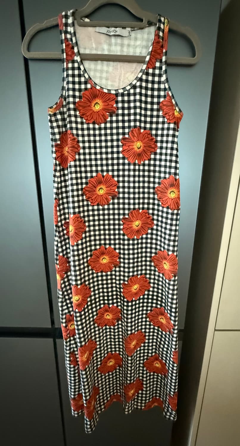 조이리치 JOYRICH 꽃무늬 깅엄체크 탱크탑 원피스 상품이미지5