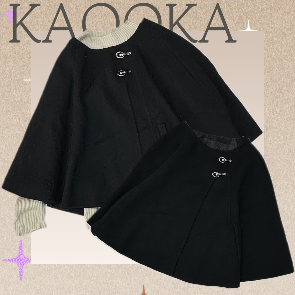 🌨️사와코 케이프 코디세트 🌨️ 일본 교복 하이틴 학생 버클 그런지 상품이미지1