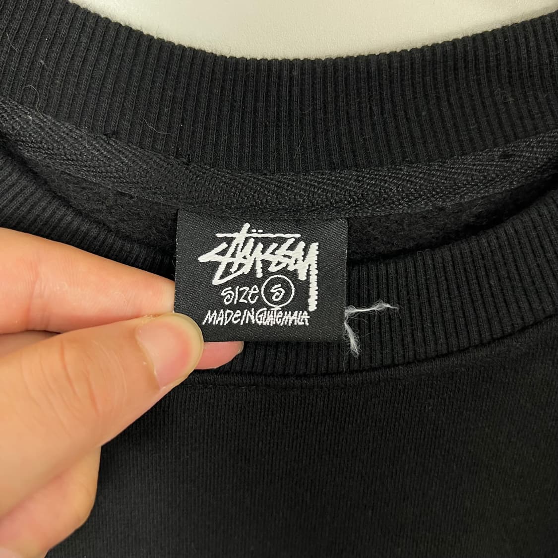 Stussy 스투시 베이직 스탁로고 블랙 맨투맨 상품이미지4