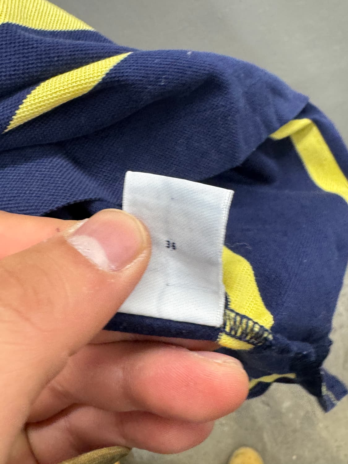 폴로 골프 네이비 옐로우 스트라이프 반팔티 M 상품이미지5