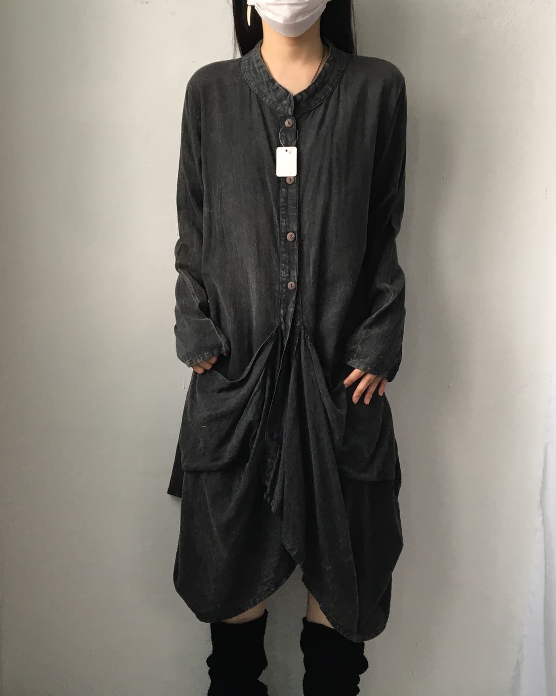 Drape line point long jacket 상품이미지1