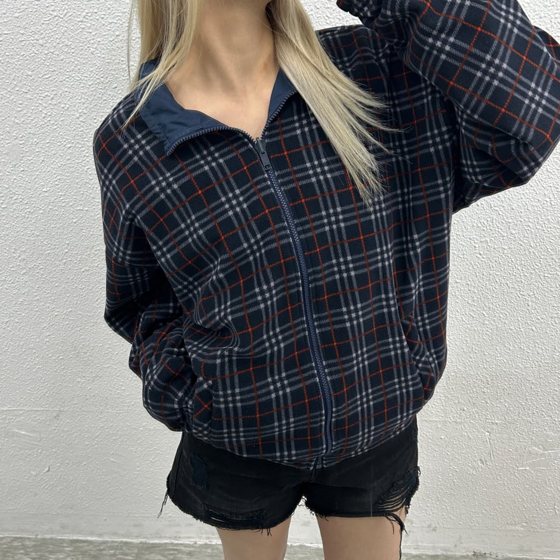 버버리 네이비체크 후라스 리버시블 자켓 상품이미지1