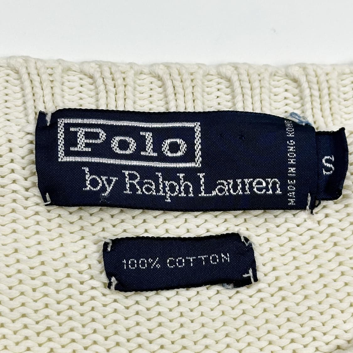 폴로 랄프로렌 포니 화이트 케이블 니트 (S) 상품이미지6