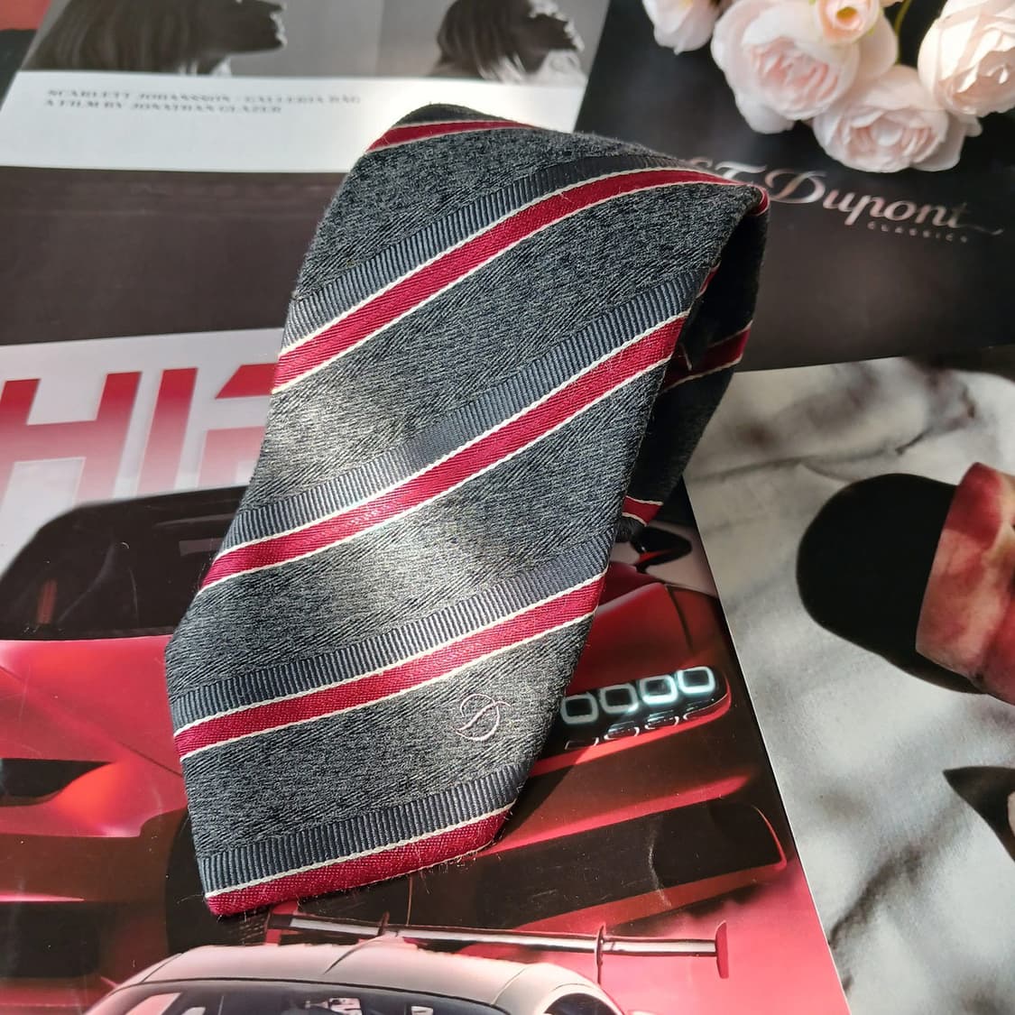에스.티. 듀퐁 넥타이 그레이 스트라이프 8cm A+등급 A19830
 상품이미지6