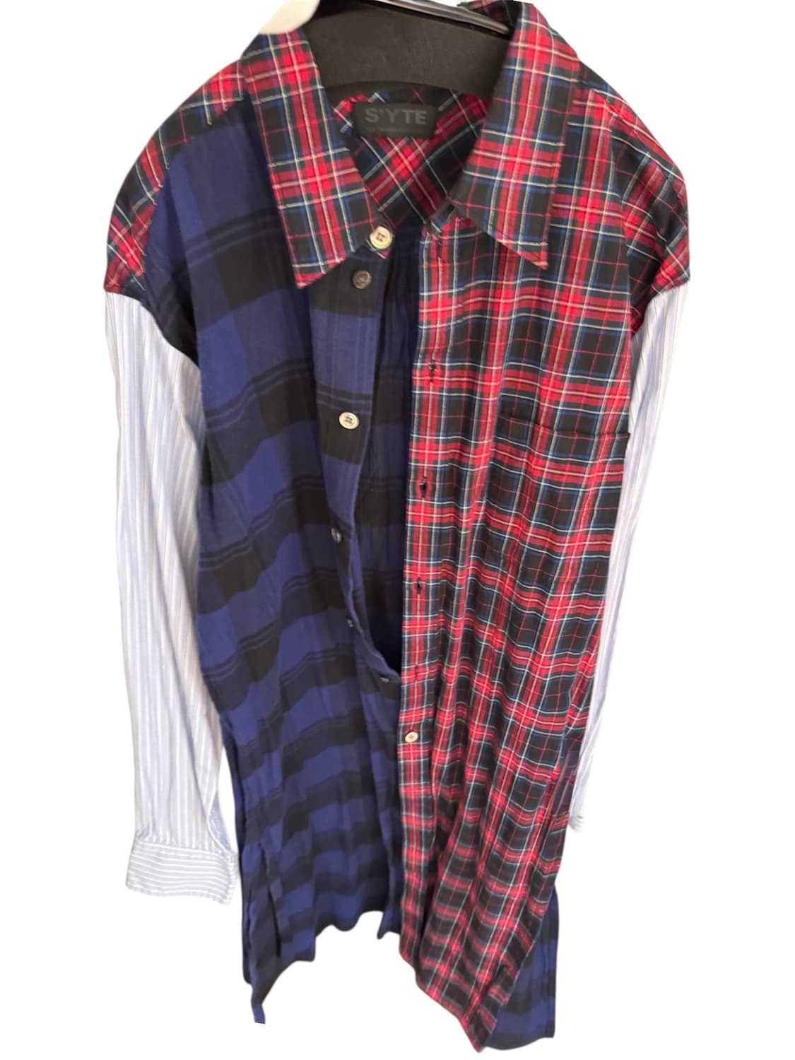 19aw yohji yamamoto 요지야마모토 롱 체크셔츠 상품이미지1