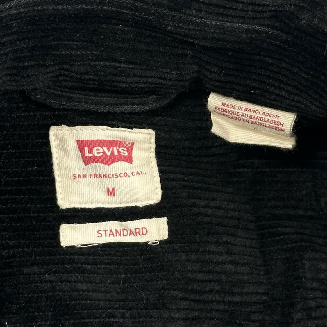리바이스 오리지널 스탠다드 코듀로이 블랙 셔츠 (M) 상품이미지4