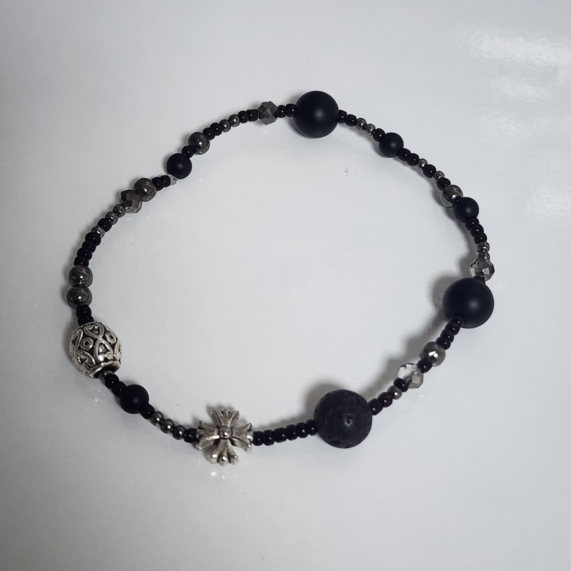 남자 화산석, 십자가 비즈 팔찌 상품이미지2