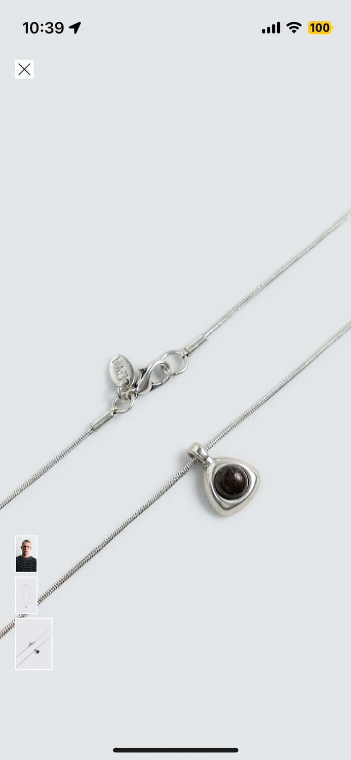 자라 스톤 메탈릭 코드 체인 목걸이 상품이미지4