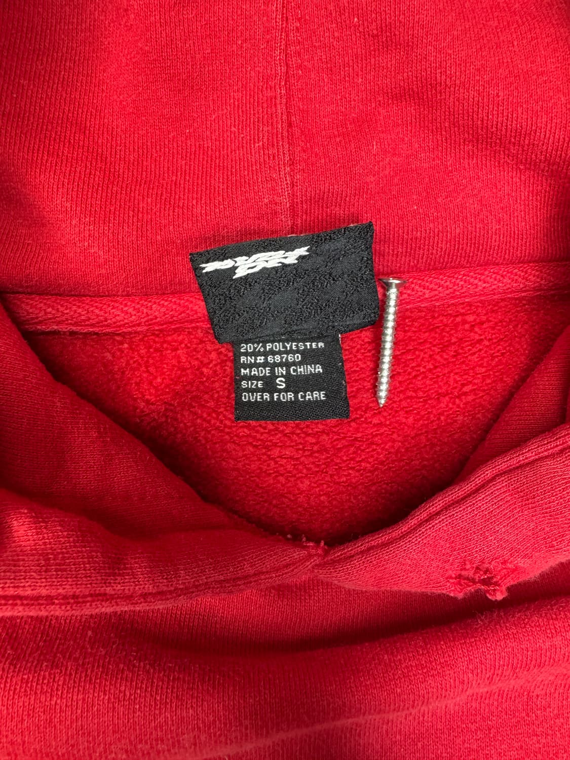 빈티지 00s 노피어 nofear 후드 레드 S 상품이미지5