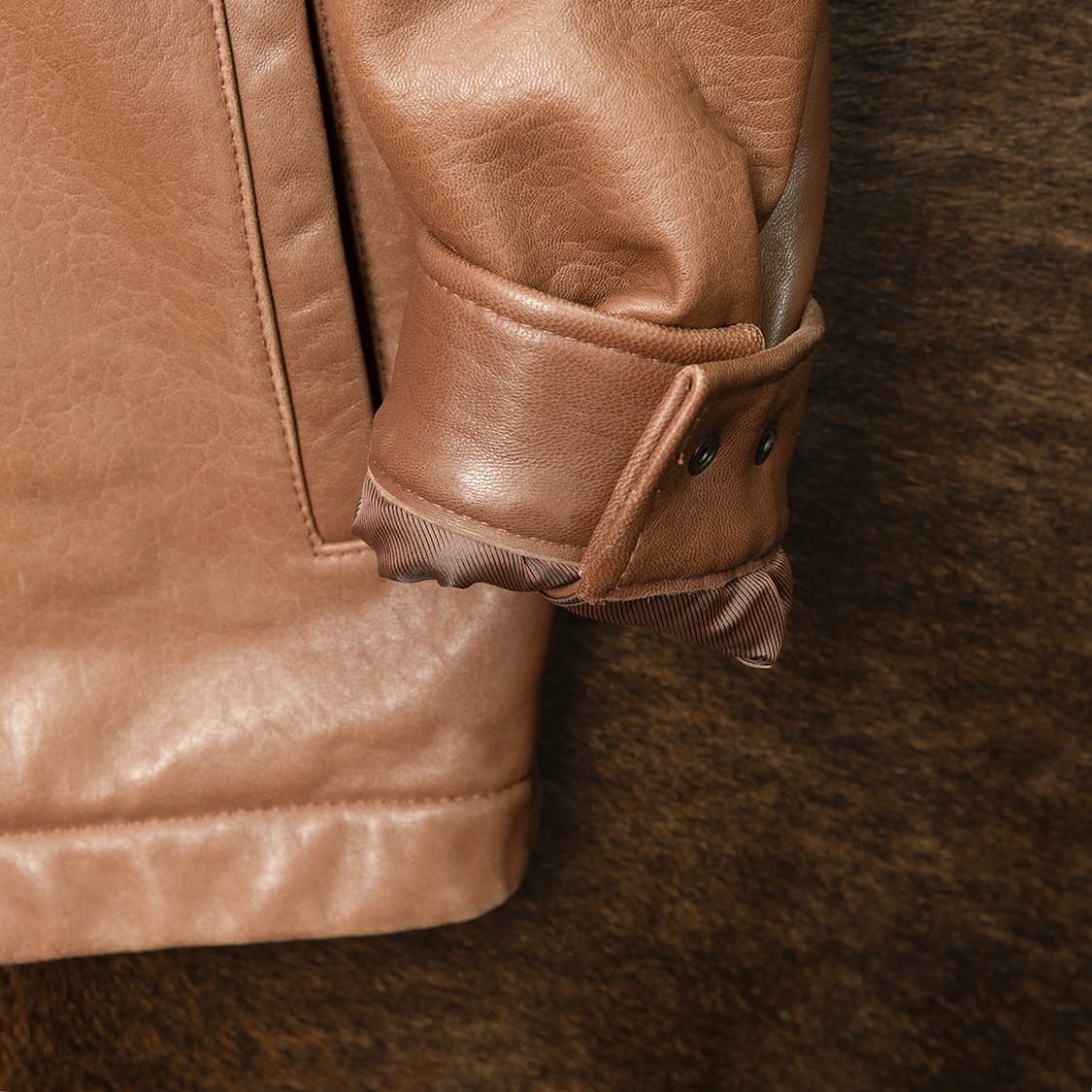 [103] 00s 헤지스 램스킨 스탠드 카라 레더자켓  상품이미지5