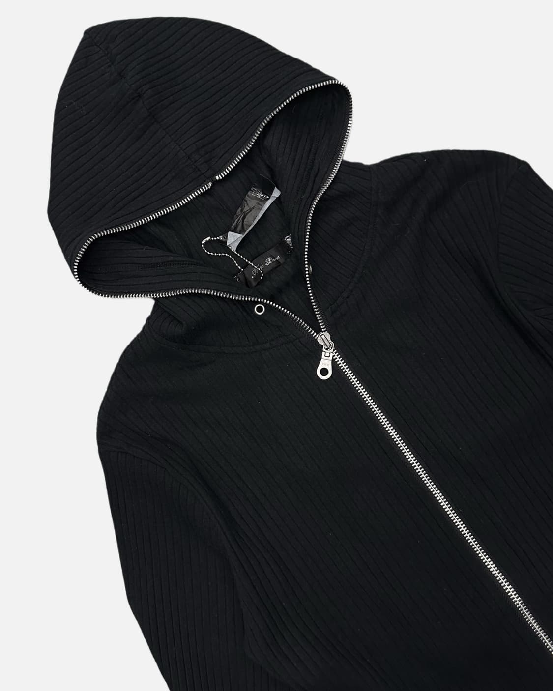 NOTA BENE ribbed black hood zip-up 상품이미지3