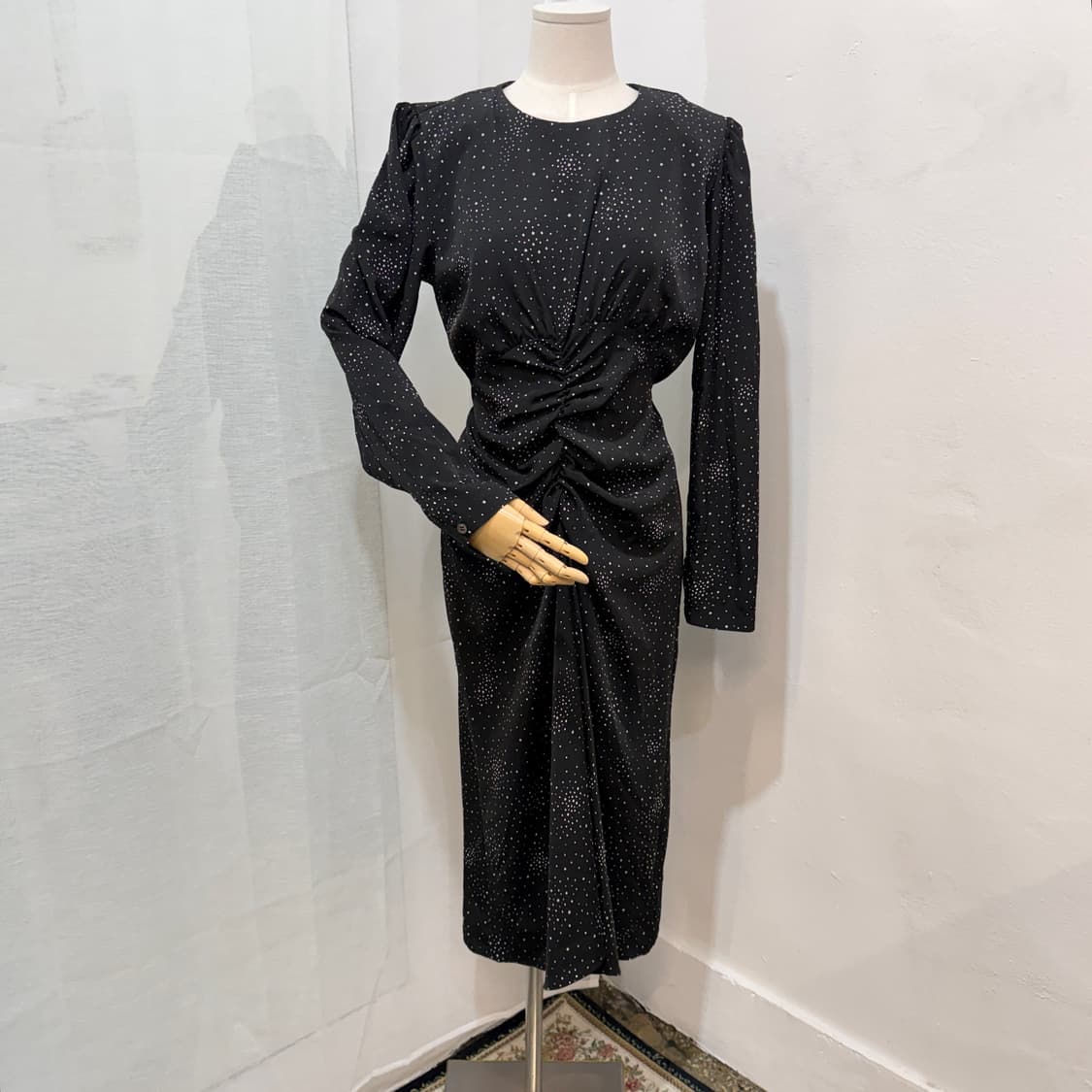 leau셔링 드레이핑 꼬임 블랙롱원피스 하객원피스 3721 상품이미지1