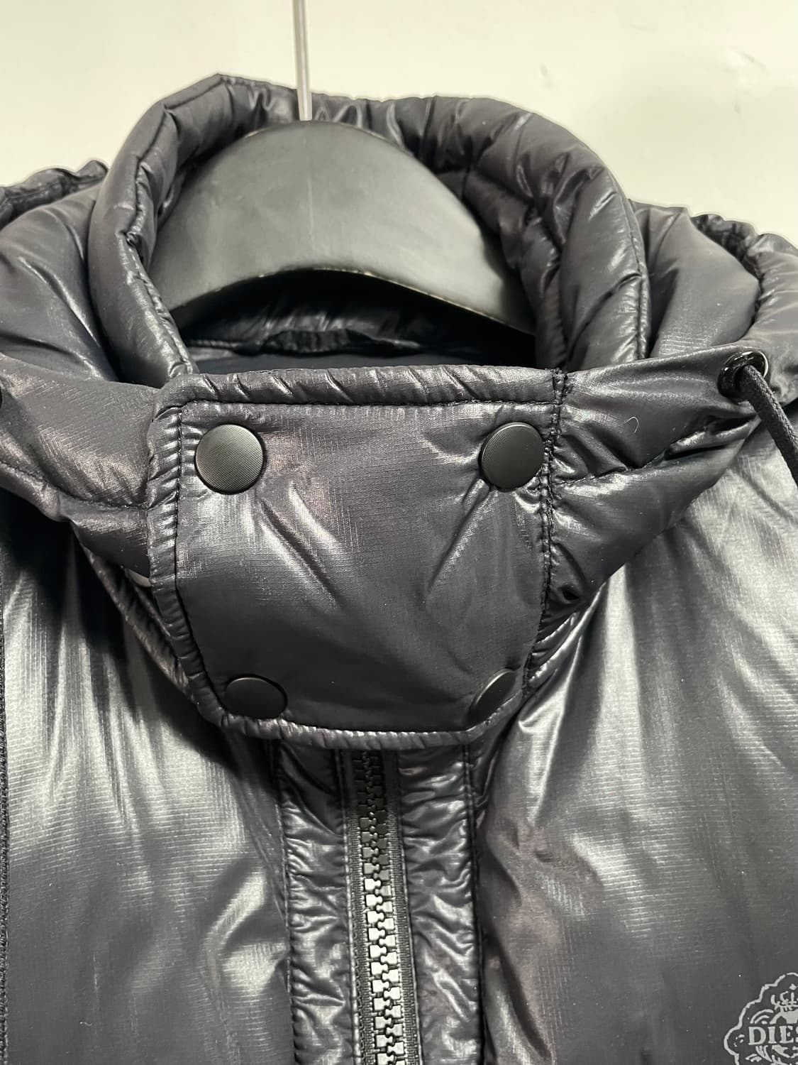 00s 디젤 블랙 후디드 숏 다운패딩 (on.162)   상품이미지6