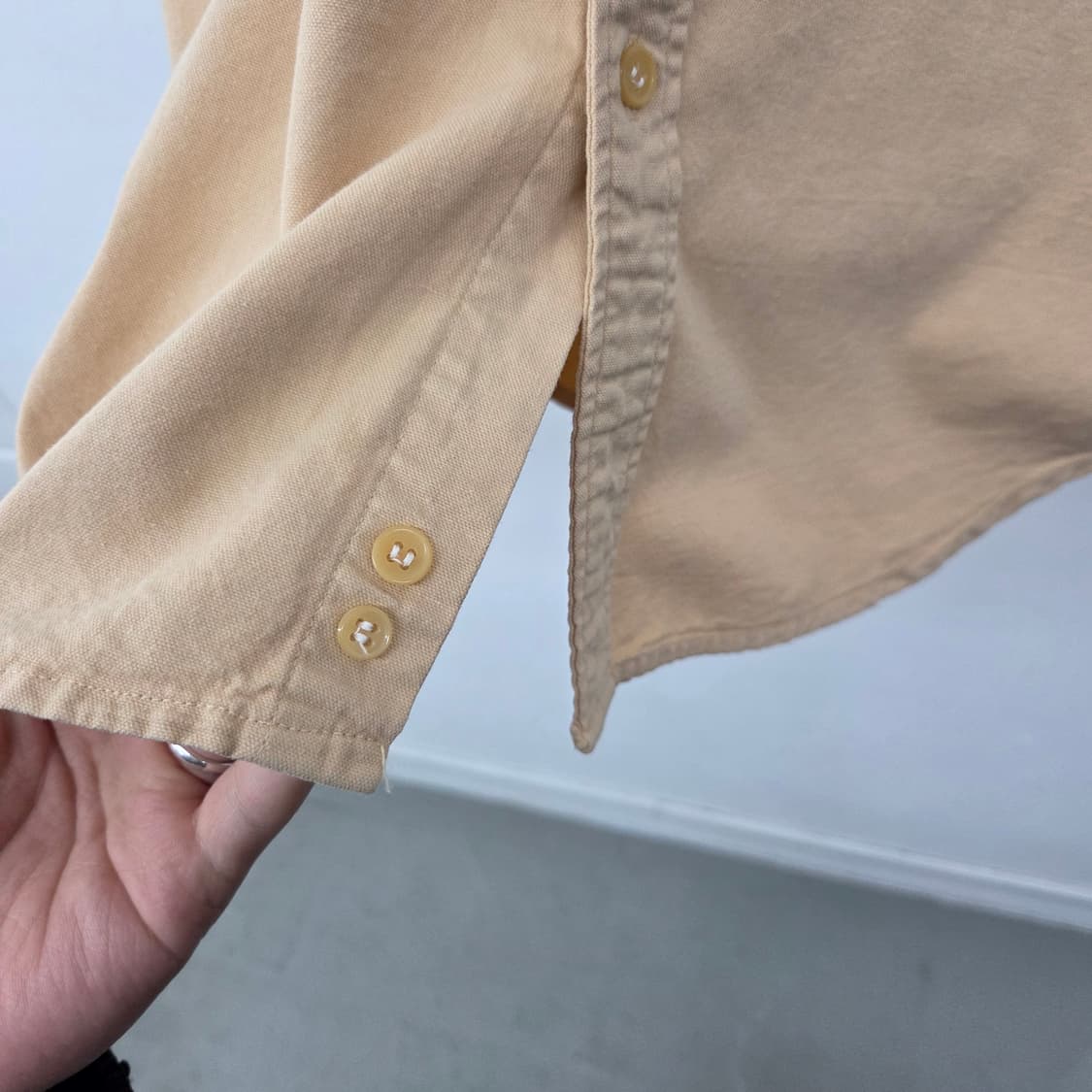 van 밴 베이지 면 긴팔 셔츠 남L 상품이미지5