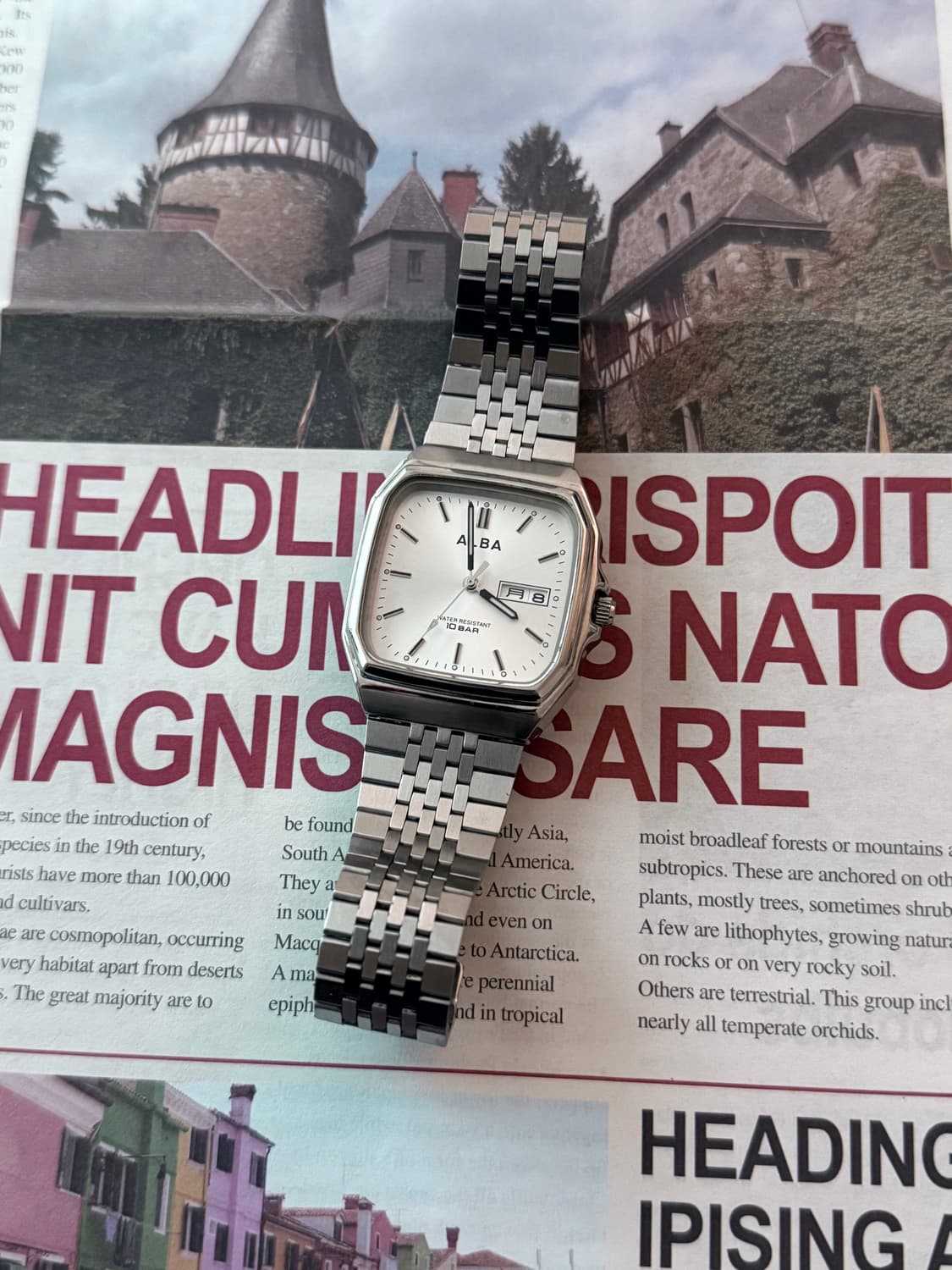 세이코 Seiko ALBA 스퀘어 10 BAR 데이데이트 상품이미지2