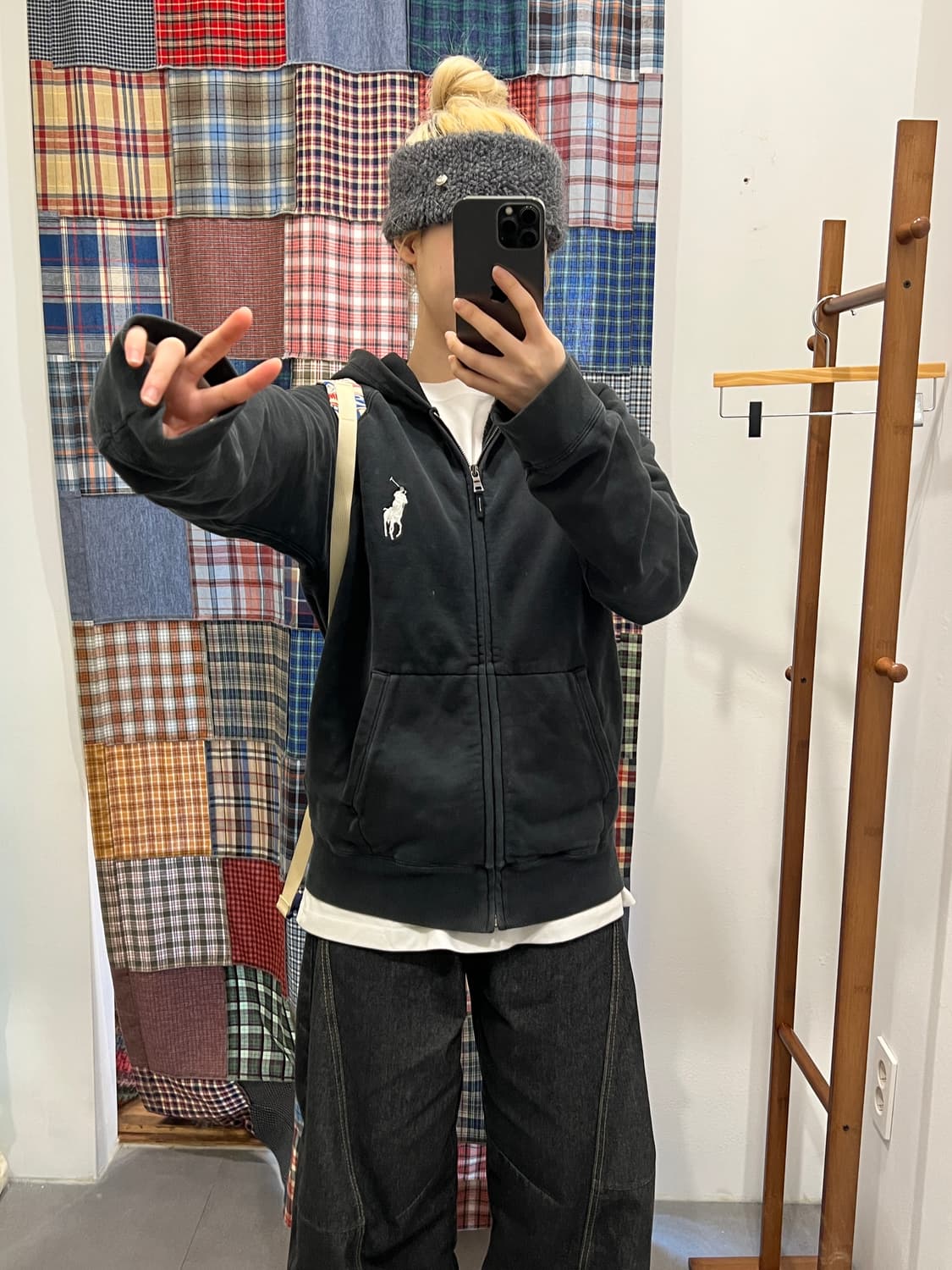 폴로 빅포니 블랙 후드집업 상품이미지4