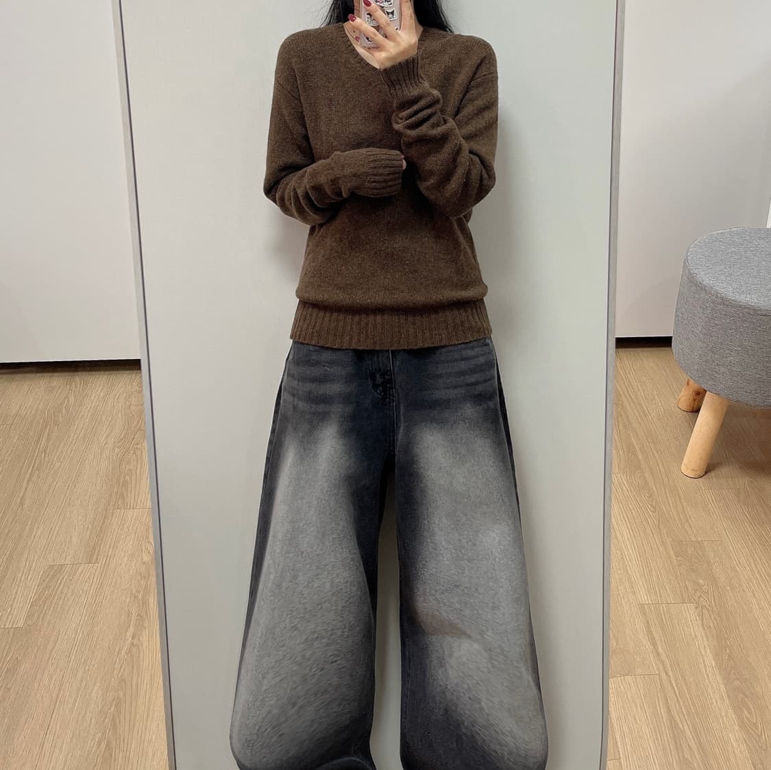 폴로 랄프로렌 초코브라운 램스울 브이넥 니트 상품이미지1