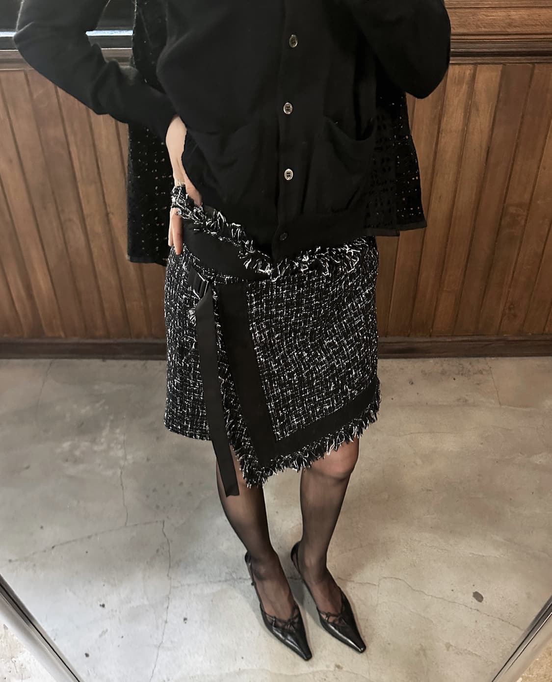 SACAI tweed wrap shorts 상품이미지1