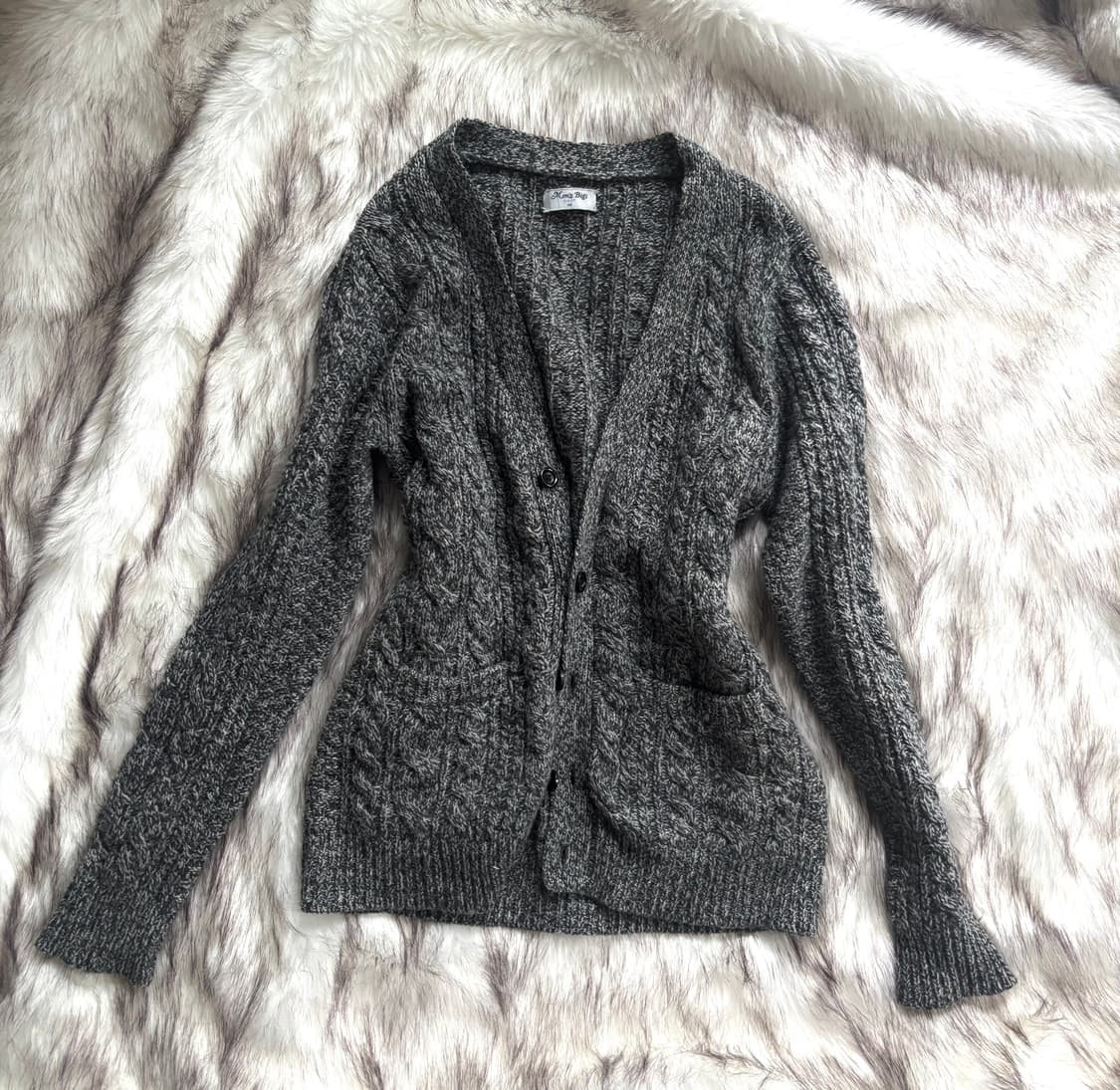 빈티지 그레이 니트 가디건 상품이미지1