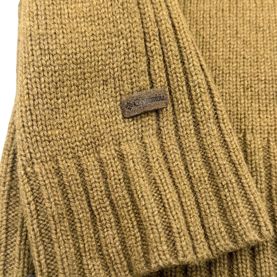 콜롬비아 올리브 배색 울 반집업 니트 상품이미지7