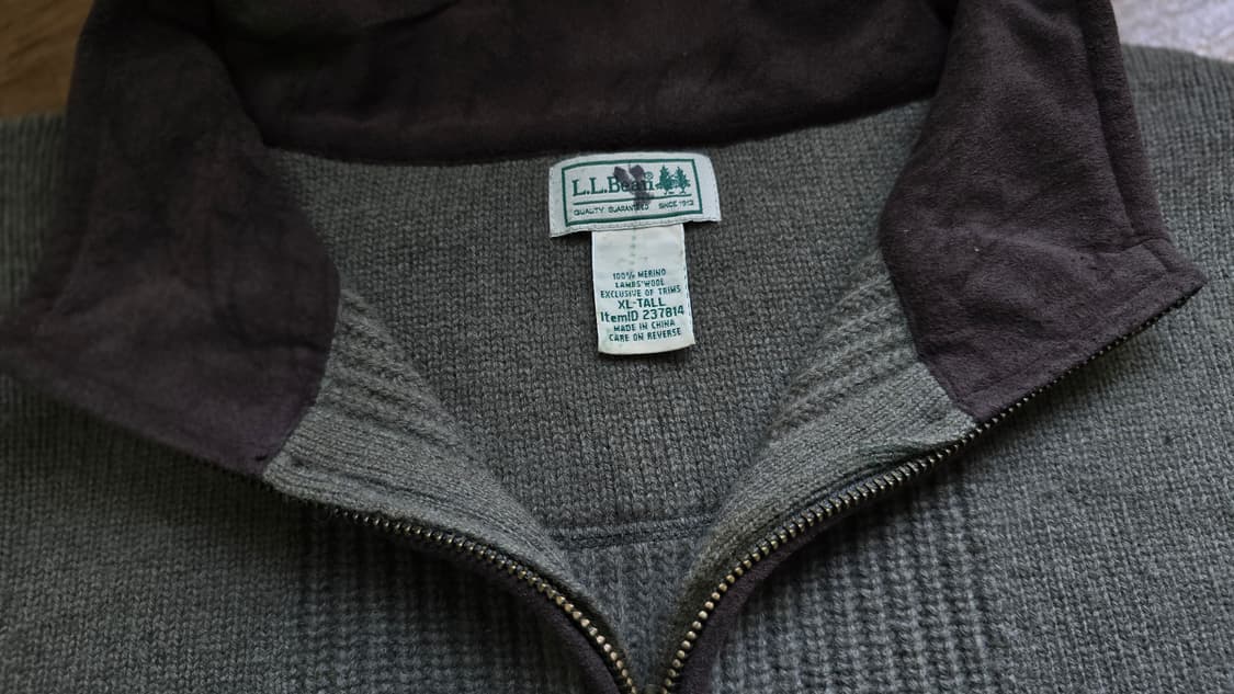 레어) L.L.BEAN 엘엘빈 메리노울 100% 카모 니트 XXL 상품이미지2