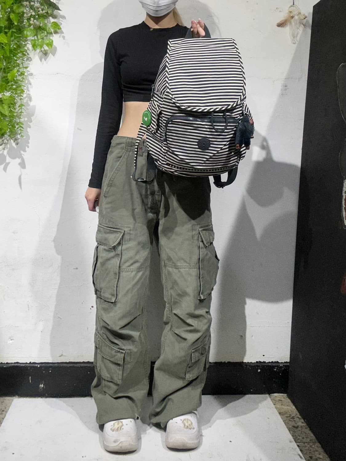 키플링 블랙 줄무니 키치 y2k 미니 백팩 가방 상품이미지2