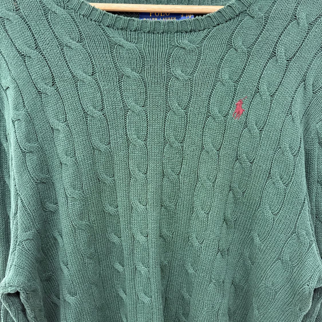 폴로 랄프로렌 케이블 니트 그린 여/L 상품이미지2