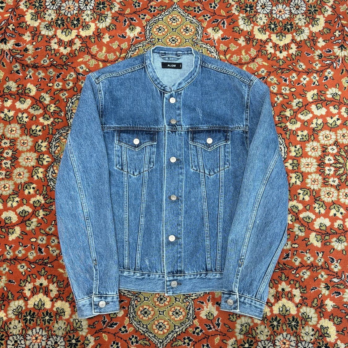 [L] ALOM 카라리스 중청 차이나 데님 자켓 상품이미지1