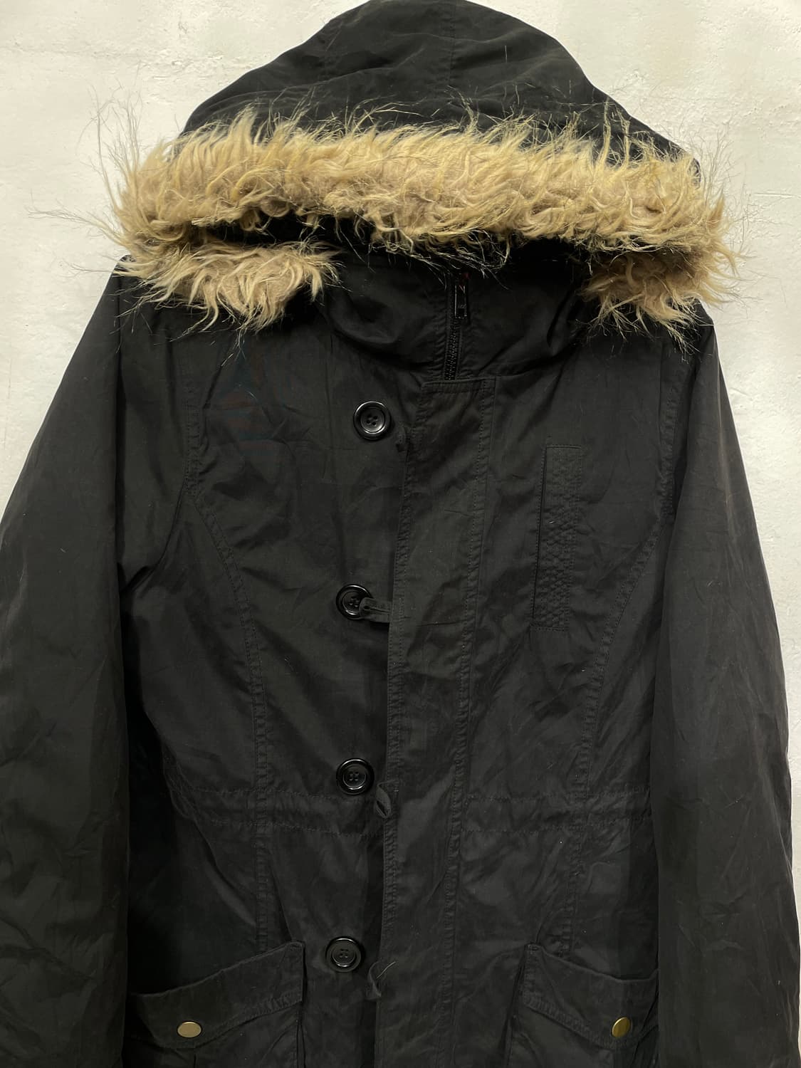 일본빈티지 COLZA 울프죠 퍼 후드 야상 개파카 자켓 L 상품이미지6