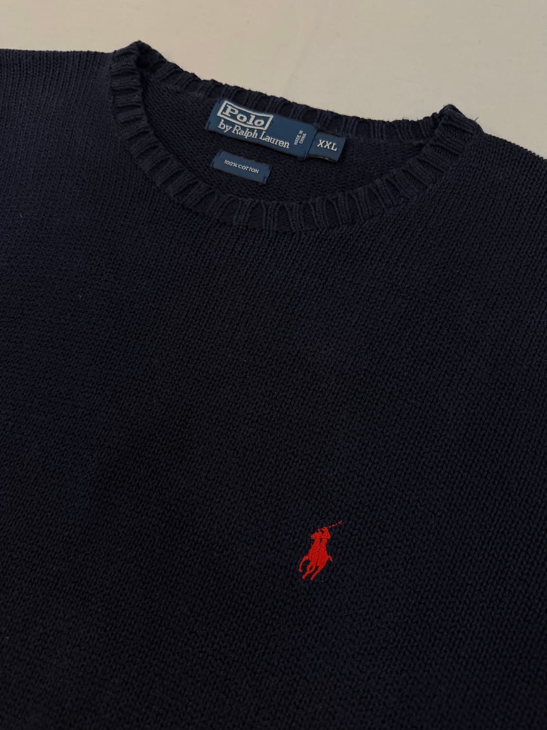 폴로 랄프로렌 코튼 니트 네이비 상품이미지2