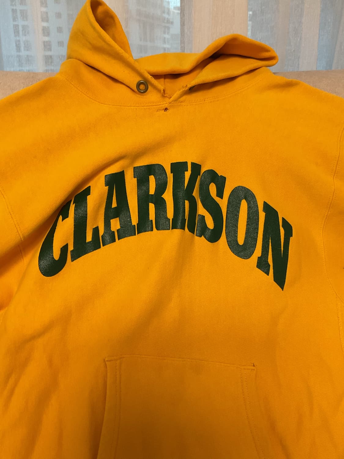 80s champion yellow damaged hoodie 상품이미지3