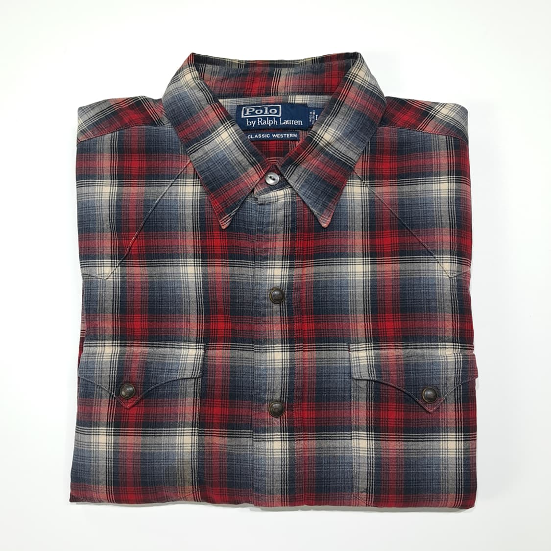 CL921 L 폴로 90s 웨스턴 클래식 체크 셔츠 상품이미지9