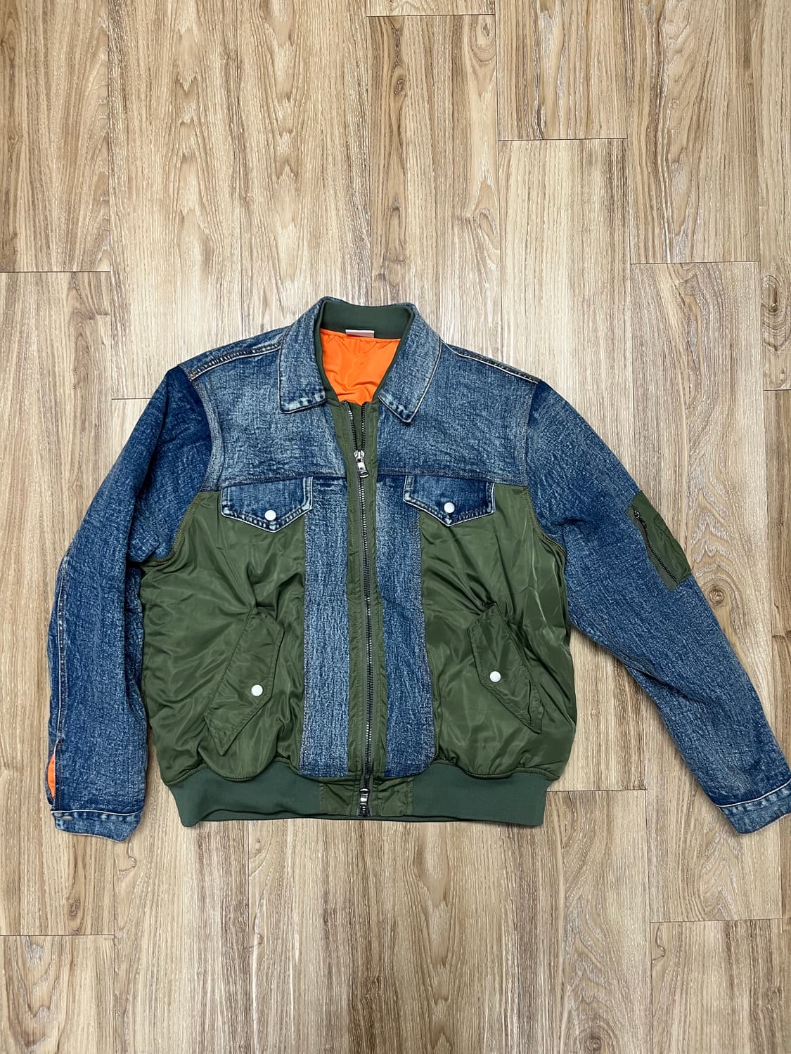 Veil 하이브리드 데님 항공 점퍼 상품이미지1