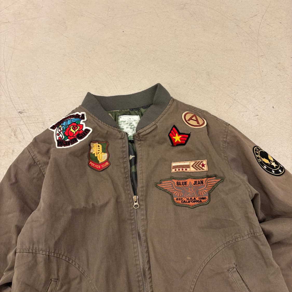 빈티지 패치워크 브라운 항공 점퍼 상품이미지2