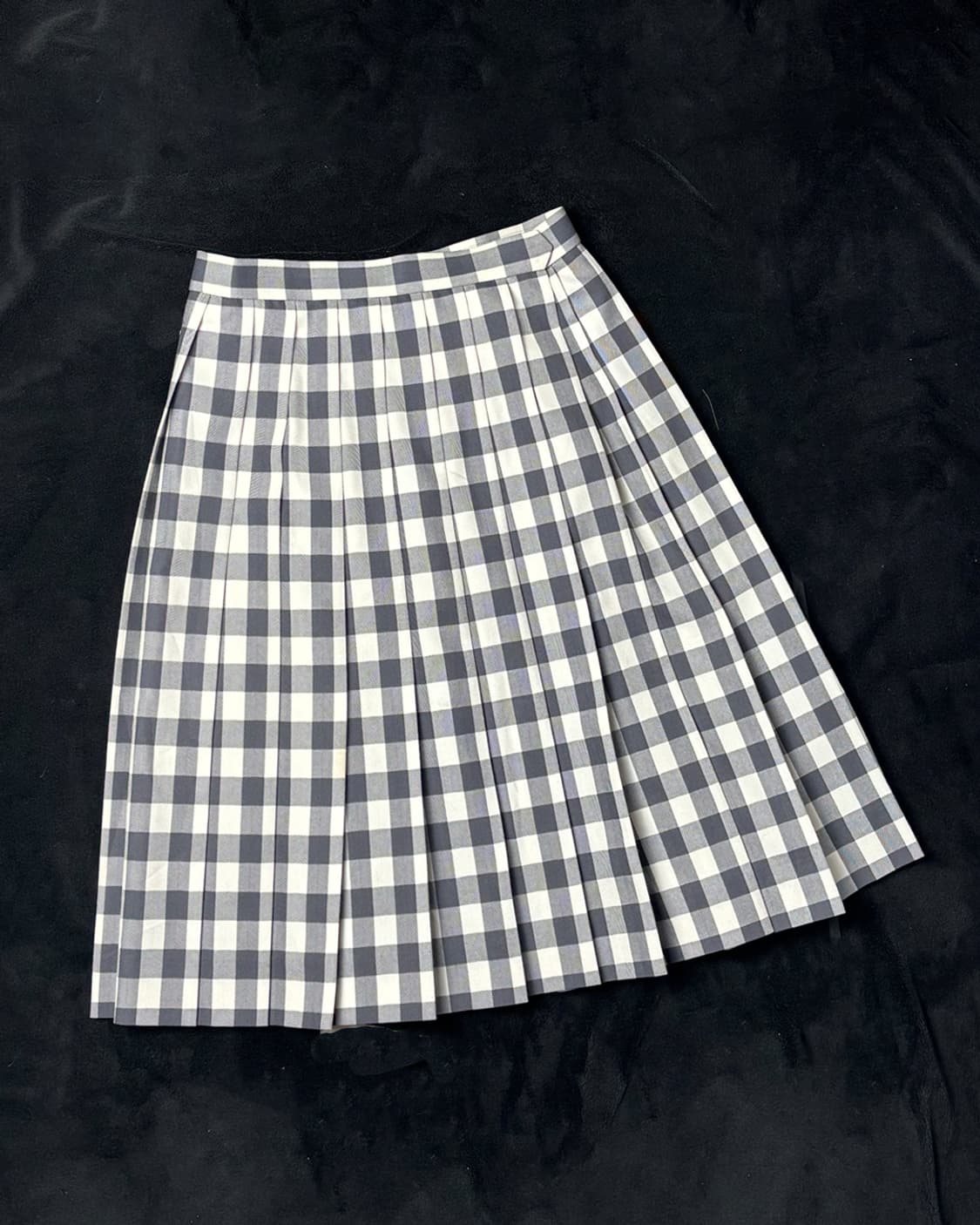 일본빈티지 그레이 체크 미디 스커트 상품이미지1